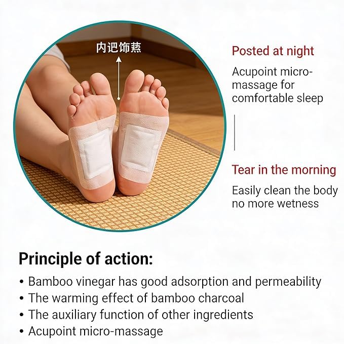 Detox Foot Pads, 30 Pieces, Natural Ingredients