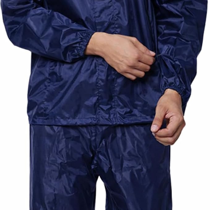 Waterproof Raincoat Set for Men | Hooded Jacket & Pant Rain Suit | Lightweight